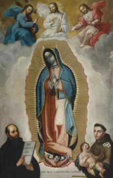PresentaciÓn De La Virgen De Guadalupe Con La SantÍsima Trinidad, San Ignacio De Loyola Y San Antonio Como Testigos, 1767 Artwork by Miguel Cabrera