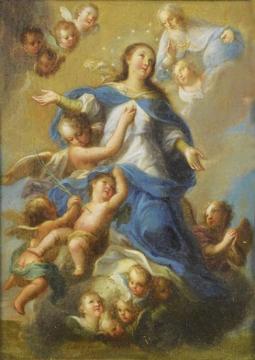 The Assumption Of The Virgin And St. Augustine Artwork by Miguel Cabrera