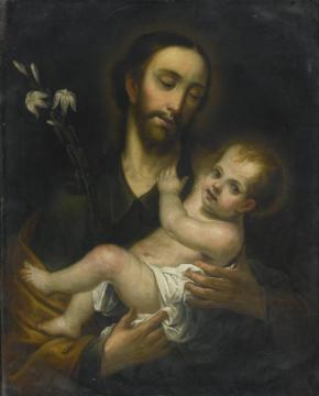 Saint Joseph And The Christ Child Artwork by Miguel Cabrera