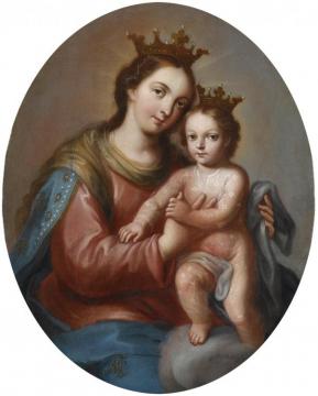 The Virgin And Child In Glory Artwork by Miguel Cabrera