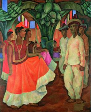Tehauntepec Dance Artwork by Diego Rivera