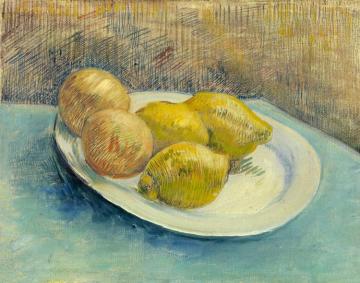 Dish With Citrus Fruit, 1887 Artwork by Vincent Van Gogh