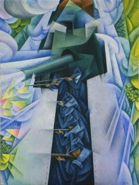 Armored Train In Action, 1915 Artwork by Gino Severini