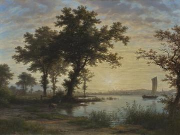 Luzern Im Abendlicht Von Tribschenhorn Artwork by Robert Zund