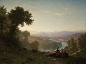 Blick Auf Luzern Vom Stollberg View On Lucerne From The Stollberg Artwork by Robert Zund