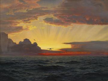 A Dawn Flight Artwork by Frederick Judd Waugh