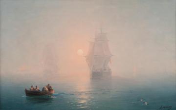 War Ships Artwork by Ivan Constantinovich Aivazovsky