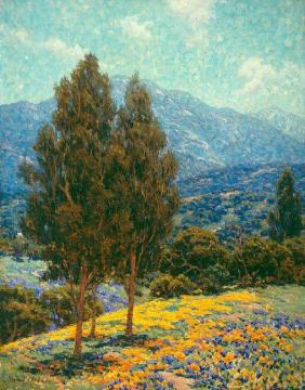 Poppies And Lupines Artwork by Granville Redmond