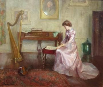 The Pink Dress Artwork by Marguerite Pearson