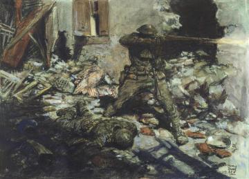 Street Fighting, 1918 Artwork by Harvey T. Dunn