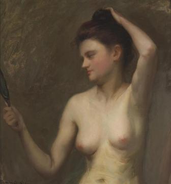 A Woman Looking In A Mirror Artwork by Jean Mannheim