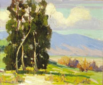 Luminous Afternoon With Eucalyptus Grove Artwork by Jean Mannheim