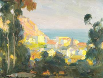 Sunset On The Santa Monica Bluffs Artwork by Jean Mannheim