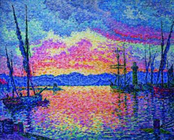 The Port Red Sunset Artwork by Paul Signac