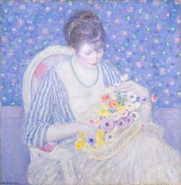 The Basket Of Flowers, C. 1913-1917 Artwork by Frederick Carl Frieseke