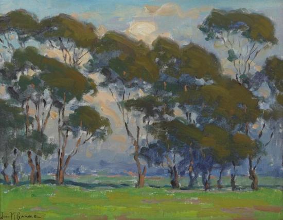 A Grove Of Trees, Believed To Be Near Madera, California Artwork by John Marshall Gamble