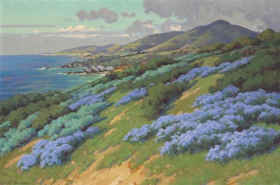 Wild Heliotrope Near Laguna Beach Artwork by John Marshall Gamble