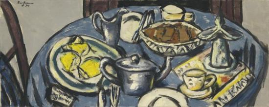 Der Fruhstuckstisch (blau) Artwork by Max Beckmann