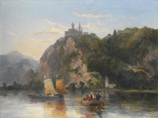 A Rocky Continental River Landscape Artwork by Frederick Waters Watts