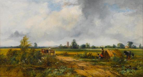A View Near Canterbury With A Gypsy Encampment In The Foreground Artwork by Frederick Waters Watts