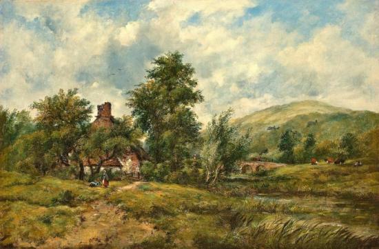 Landscape With A Cottage Artwork by Frederick Waters Watts