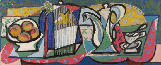 Still Life With Tea Service And Fruit, 1946 Artwork by Emil Filla