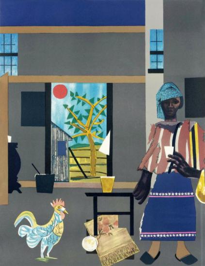 Morning Of The Rooster: Mecklenburg County Artwork by Romare Bearden