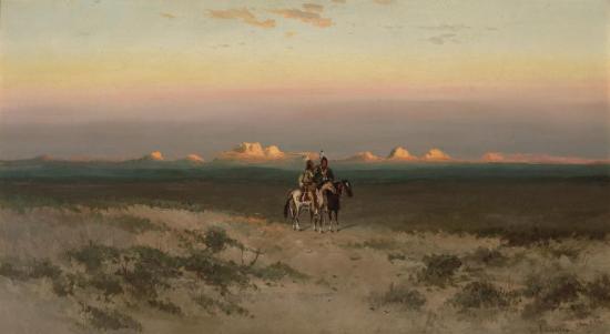 Two Indians In The Utah Desert Artwork by Frederick Ferdinand Schafer