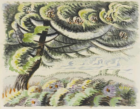 Hemlock In Wind Artwork by Charles Burchfield