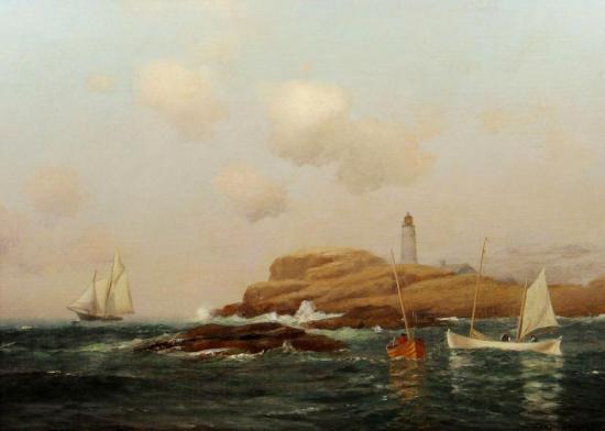 Boon Lighthouse, Isle Of Shoals, New Hampshire Artwork by Warren W. Sheppard