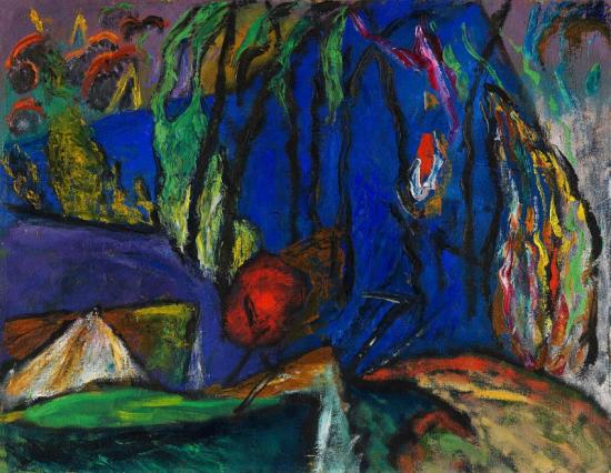 Studie Auf Blau, 1915 Artwork by Gabriele Münter