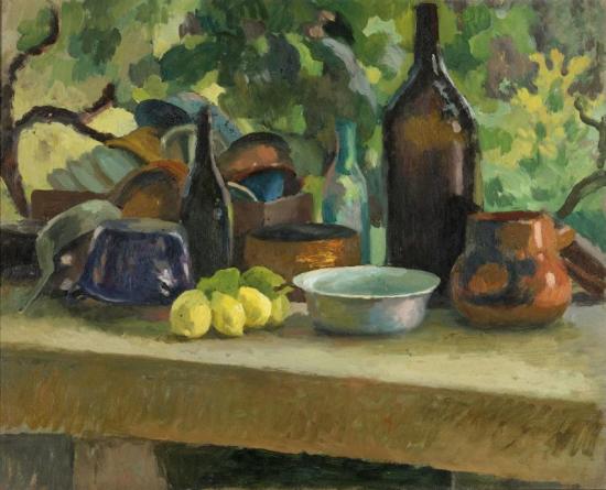 Still Life With Lemons And Casserole Artwork by Roger Fry