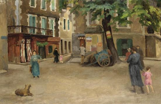 Town Square, South Of France Artwork by Roger Fry