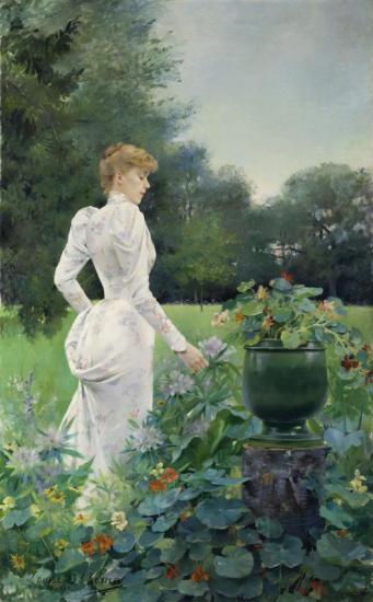 In The Flowers, 1892 Artwork by Louise Abbema