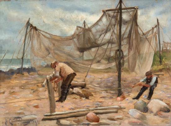 Salmon Fishers, Crail, Scotland Artwork by David Comba Adamson