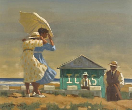 Uneasy Meeting Artwork by Jack Vettriano