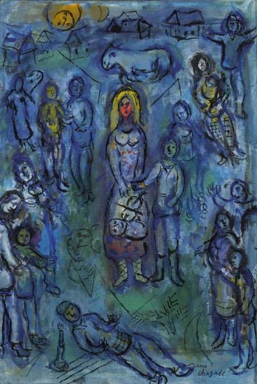 Autour De La Femme Au Visage Rouge Artwork by Marc Chagall