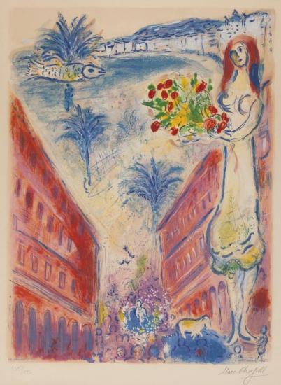Avenue De La Victoire At Nice Artwork by Marc Chagall