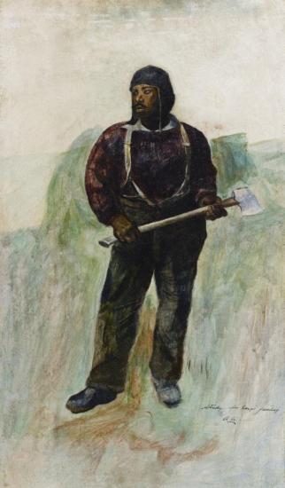 Woodchopper Study Artwork by Andrew Wyeth