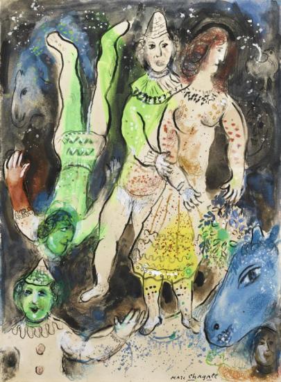 Le Clown Amoureux Artwork by Marc Chagall