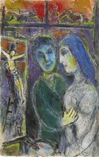 Le Peintre Et La Crucifixion Artwork by Marc Chagall