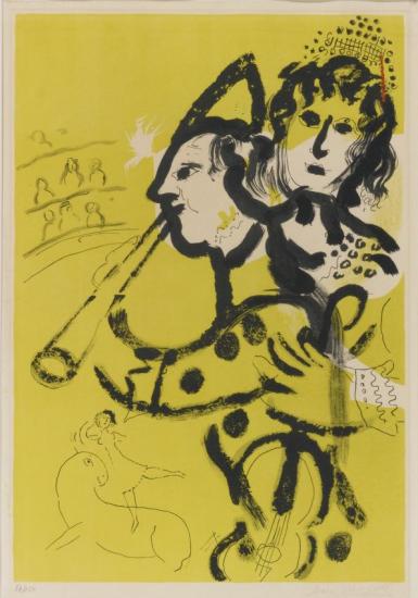 Musical Clown Artwork by Marc Chagall