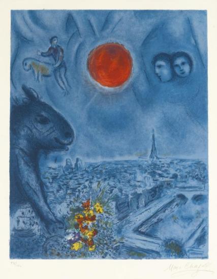 Paris Sun Artwork by Marc Chagall