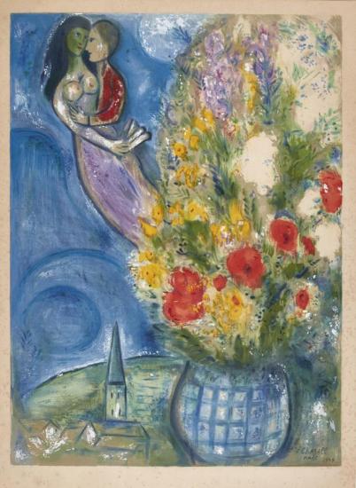Red Poppies Artwork by Marc Chagall