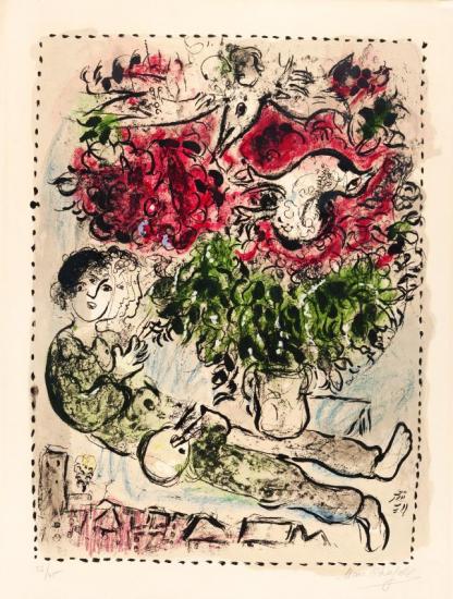 The Painter's Bouquet Artwork by Marc Chagall