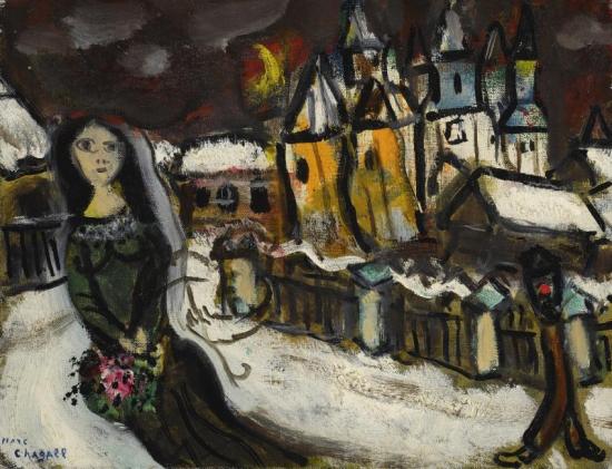 Village Sous La Neige Artwork by Marc Chagall