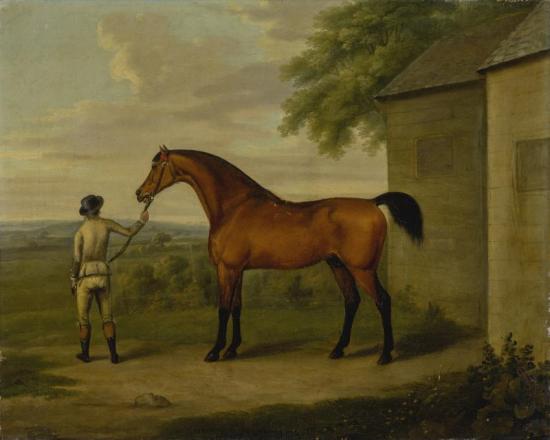 A Chestnut Hunter With Groom Artwork by John Nost Sartorius