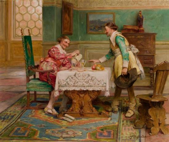 Cavaliers In An Interior Artwork by Alex De Andreis