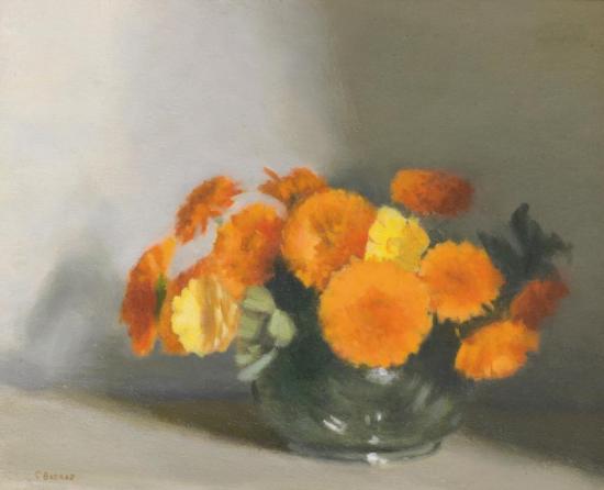 Bowl Of Marigolds Artwork by Clarice Beckett
