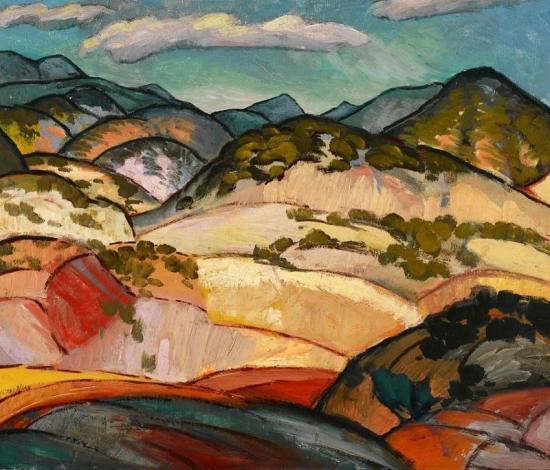 Santa Fe Landscape, Ca. 1930 Artwork by Willard Ayer Nash